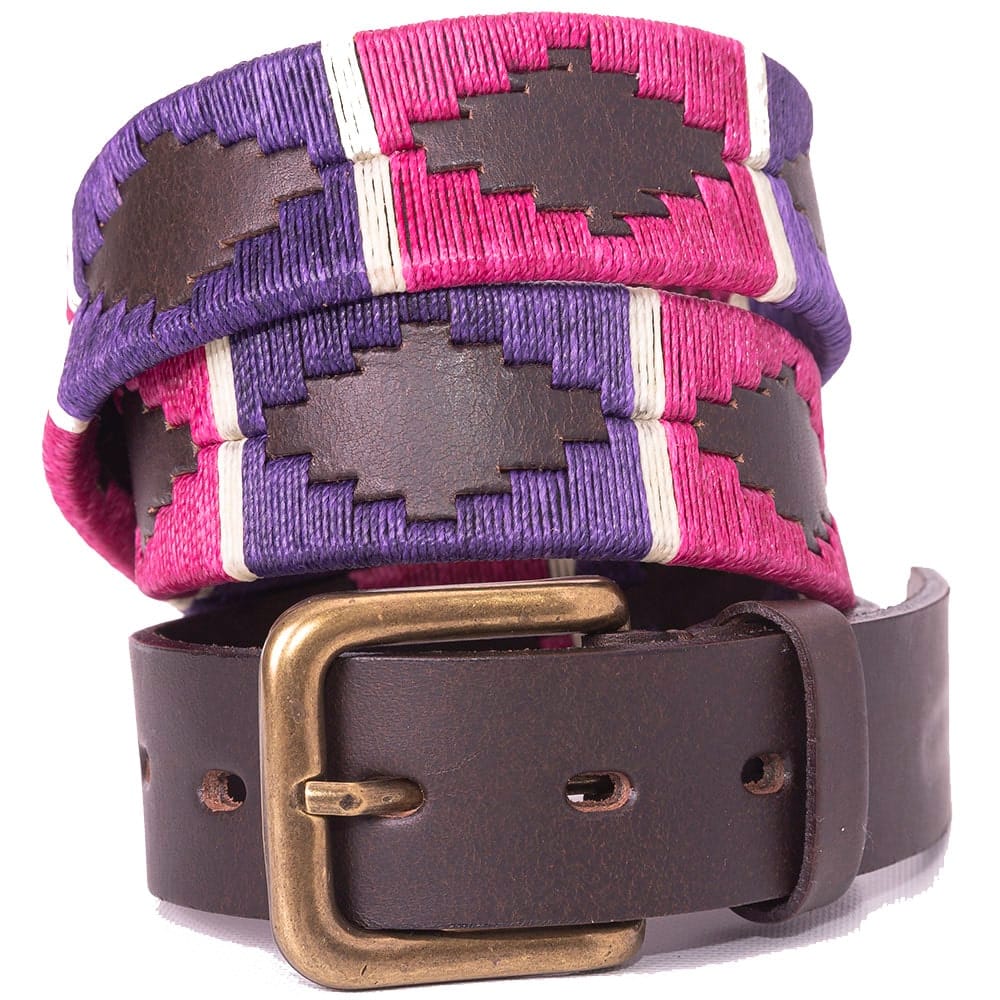 Pioneros Purple/Berry/White Stripe Polo Belt - Fin & Game