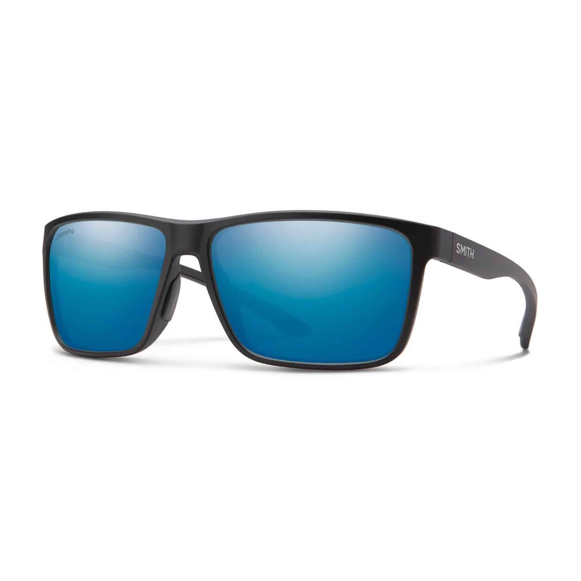 Smith Optics Riptide Matte Black Polar Blue Mirror Sunglasses - Fin & Game