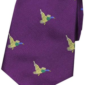 Flying Ducks Country Woven Silk Tie – Purple - Fin & Game