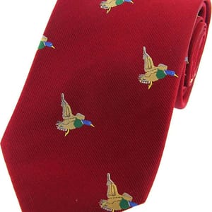 Flying Ducks Country Woven Silk Tie – Red - Fin & Game