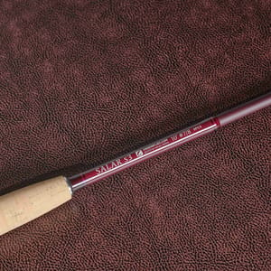 Frodin Salar S3 SH Fly Rod Product Image Close-Up Of Logo On Rod.