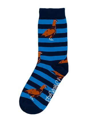 Shuttlesocks Junior Blue and Navy Grouse Socks - Fin & Game