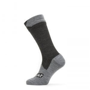 Waterproof All Weather Mid Length Sock - Black/Grey