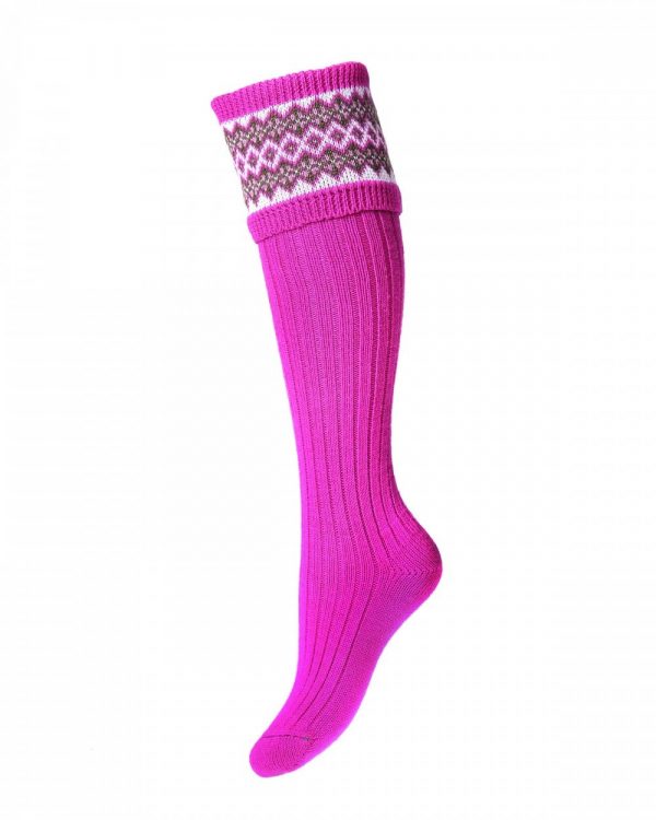 Olive/Pink Pennine Byron Shooting Socks Men’s Ladies Great Christmas Gift 
