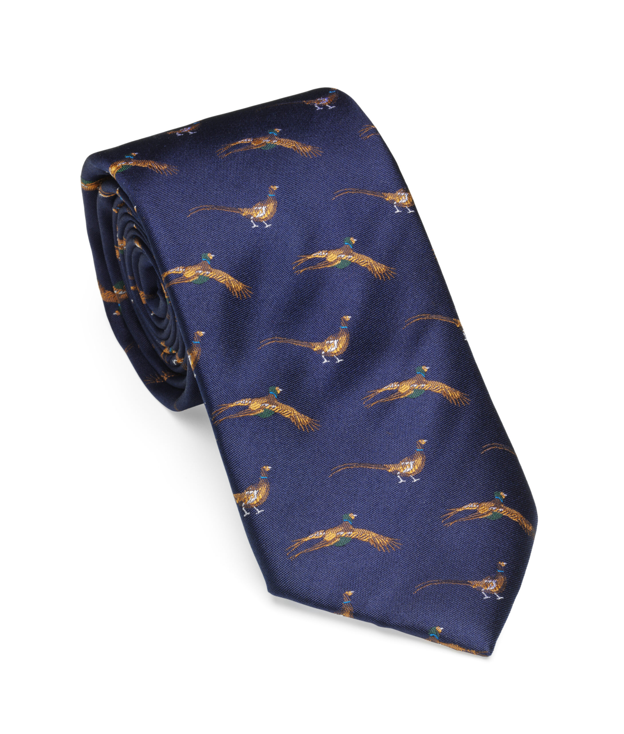 Soprano green Silk Tie with various fly fishing images flies reels & fish rods 