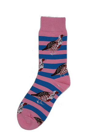 Shuttlesocks Junior Pink and Blue Partridge Socks