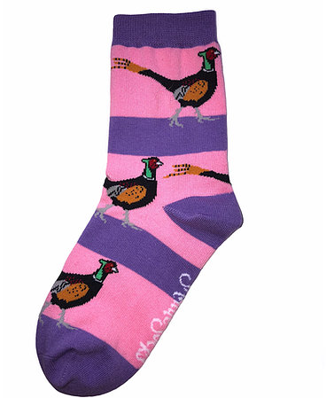 Shuttlesocks Kids Purple and Pink Pheasant Socks