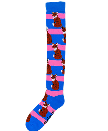 Shuttlesocks Pink Blue Fox Welly Socks
