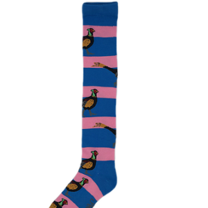 Shuttlesocks Pink Blue Pheasant Welly Socks