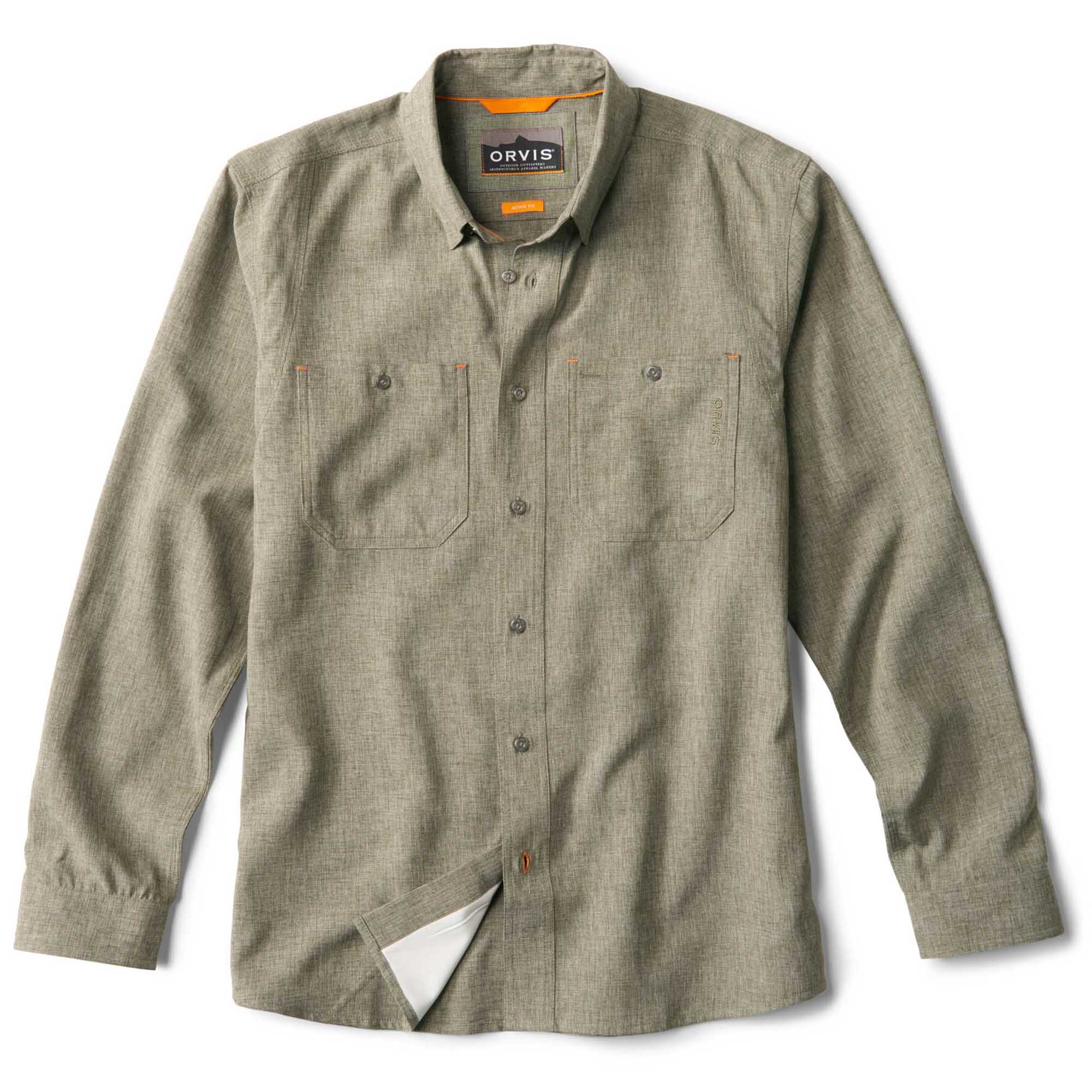 Orvis Tech Chambray LS Work Shirt - Tarragon (1 of 1) Orvis Tech Chambray L/S Work Shirt - Fin & Game