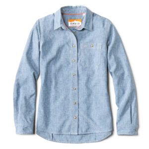 Orvis Women’s Chambray Tech Work Shirt – Chambray Blue - Fin & Game