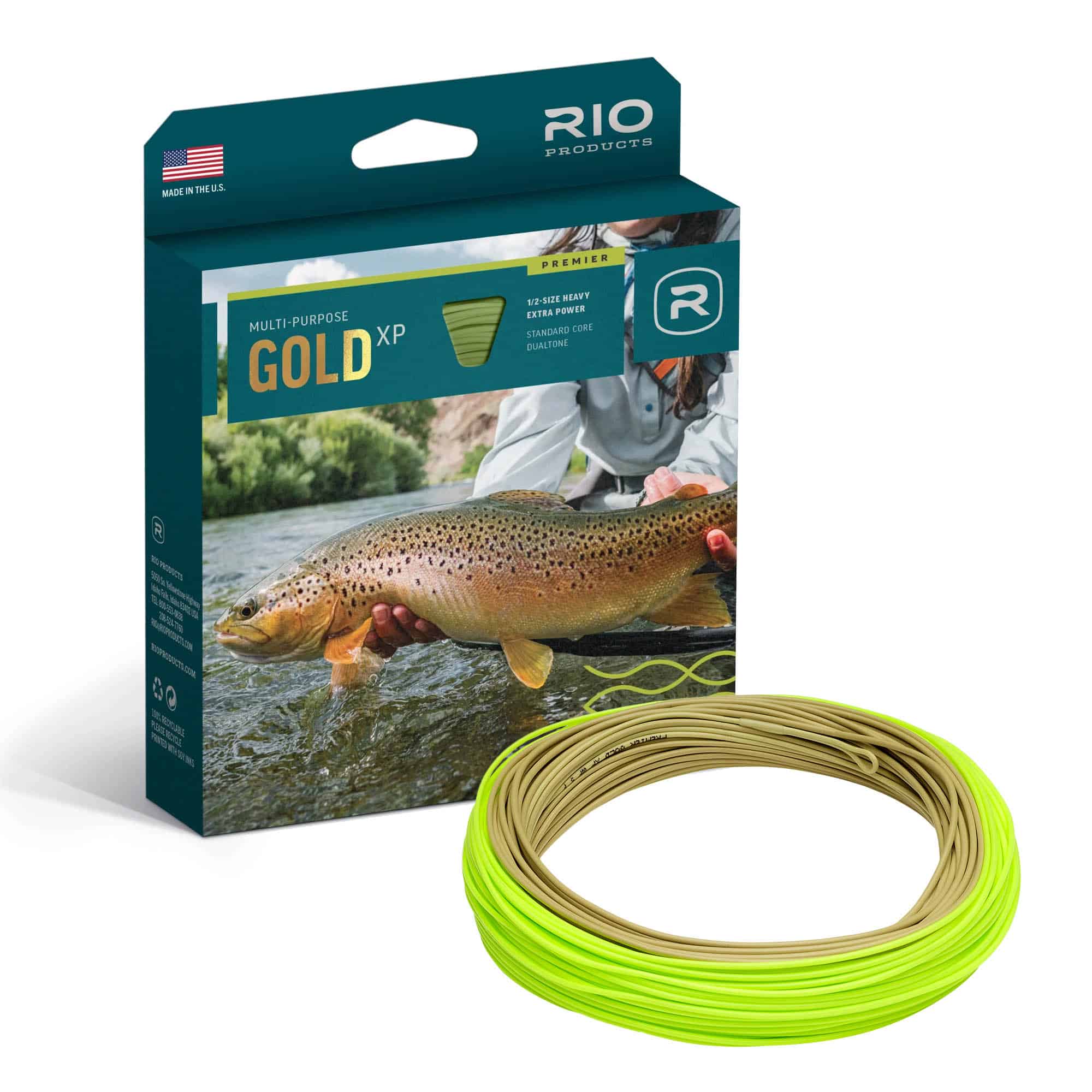 Premier RIO Gold XP Fly Line Studio Image On white Background