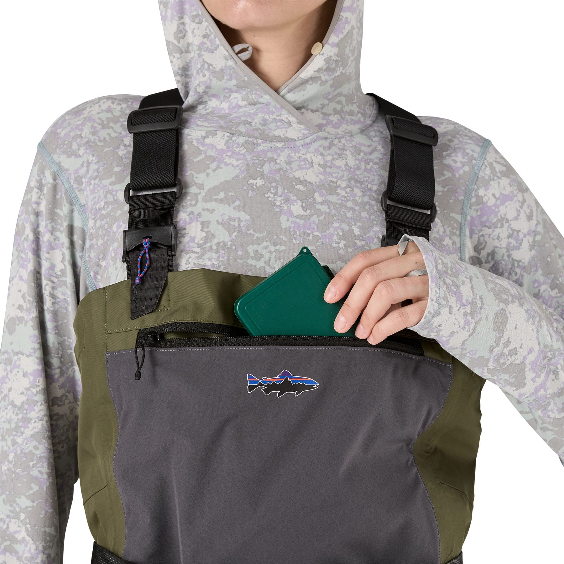 Swiftcurrent Traverse Waders Product Image Fly Box Detail