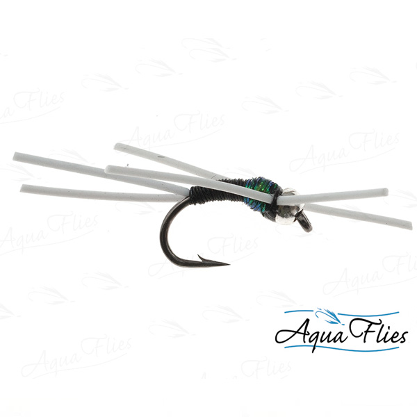 Aqua Flies TDF BH Copper John-White Rubberlegs - Fin & Game