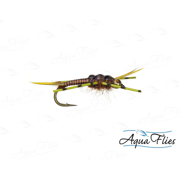 Aqua Flies TDF BH Stone-Chartreuse Rubberlegs - Fin & Game