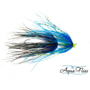 Aqua Flies Stus Ostrich Mini-Intruder Blue/Black, 27mm - Fin & Game