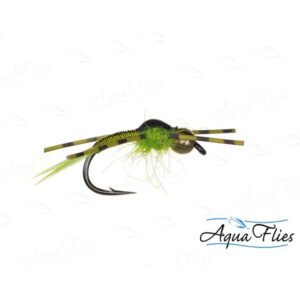 Aqua Flies TDF BH Copper John-Chartreuse Rubberlegs - Fin & Game