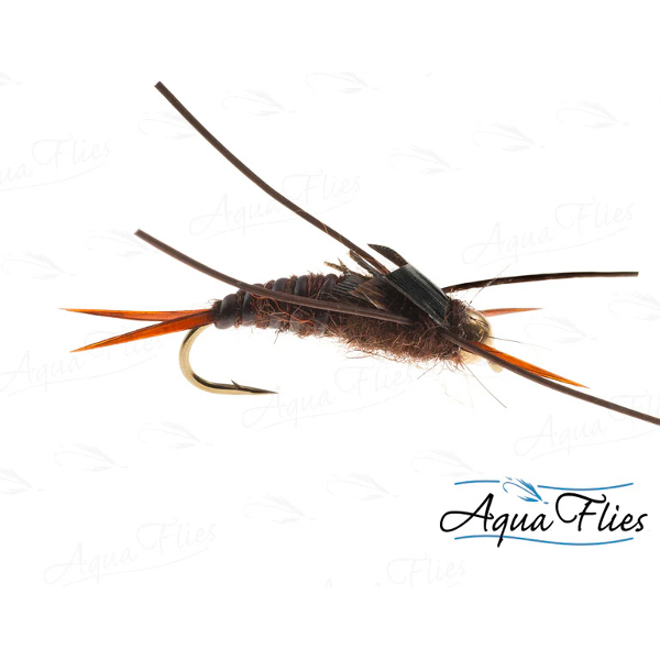 Aqua Flies TDF BH Stone-Brown Rubberlegs - Fin & Game