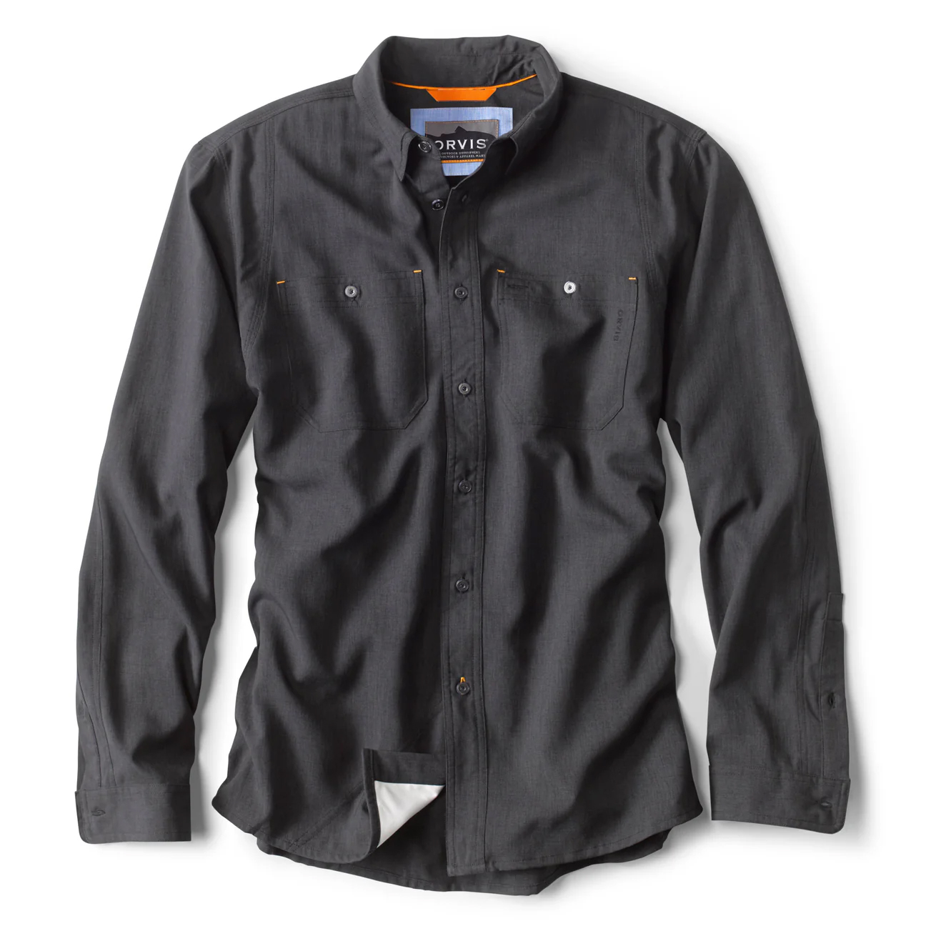 Orvis Tech Chambray L/S Work Shirt Black, Small - Fin & Game