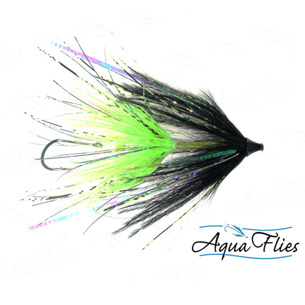 Aqua Flies Stus Chinook Intruder – Black/Chartreuse, 40mm - Fin & Game