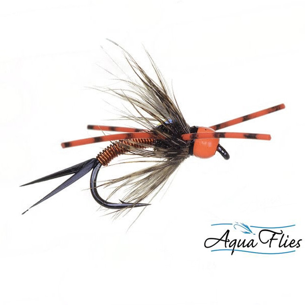 Aqua Flies TDF BH Vitamin D-FL. Orange Rubber Legs - Fin & Game