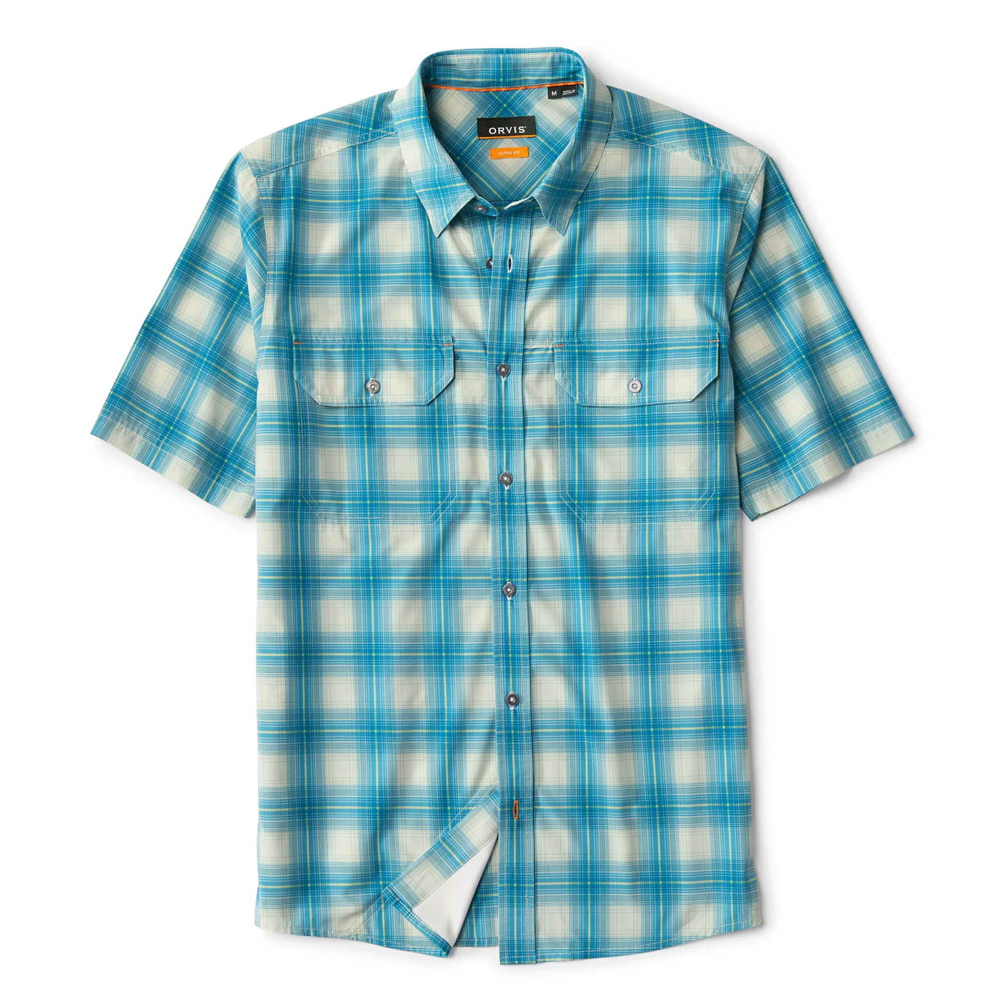 orvis-stretch-pacfic-blue Orvis Stonefly Ss Plaid Shirt - Fin & Game