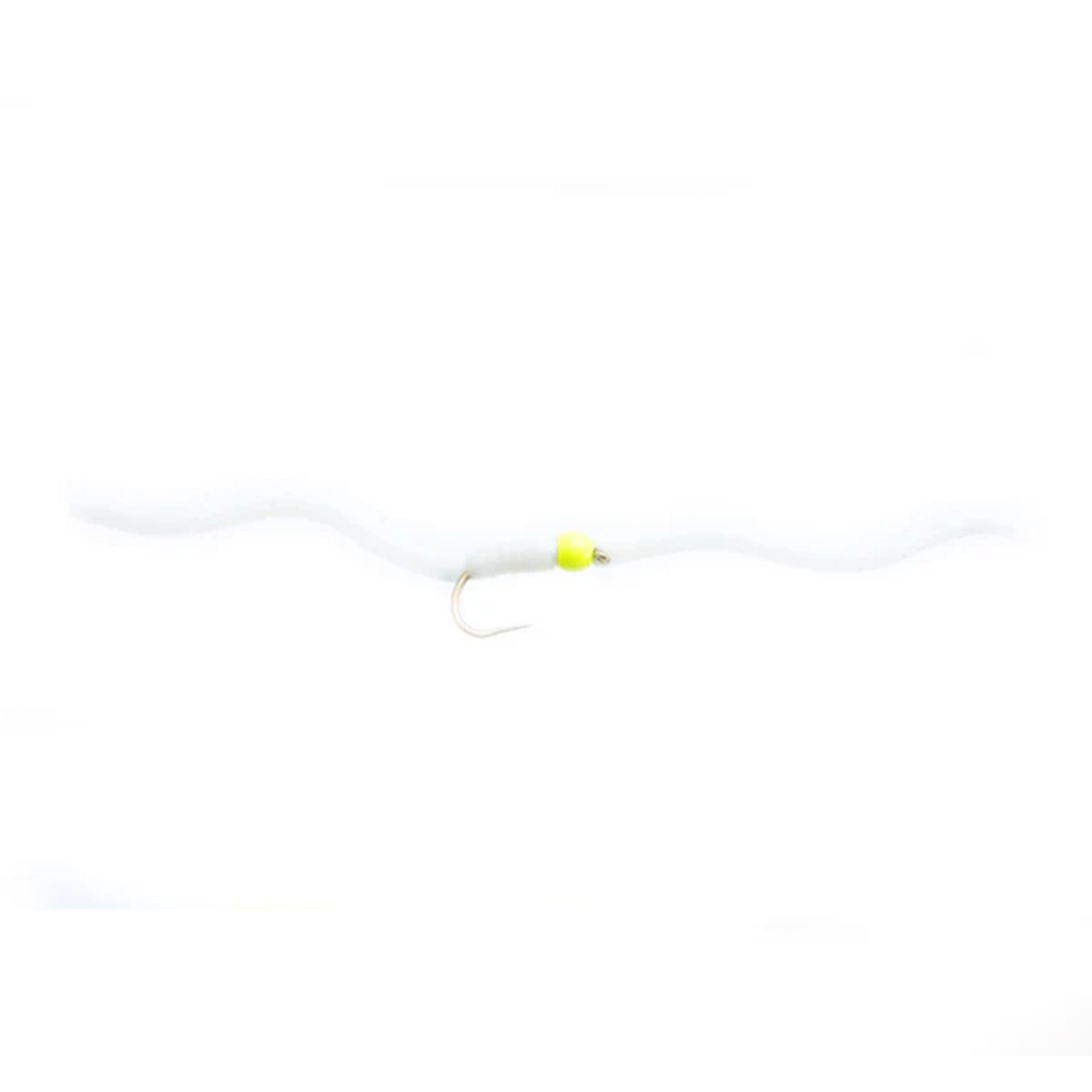 Fario-worm-white Fario Fly Squirmy – White Barbless - Fin & Game