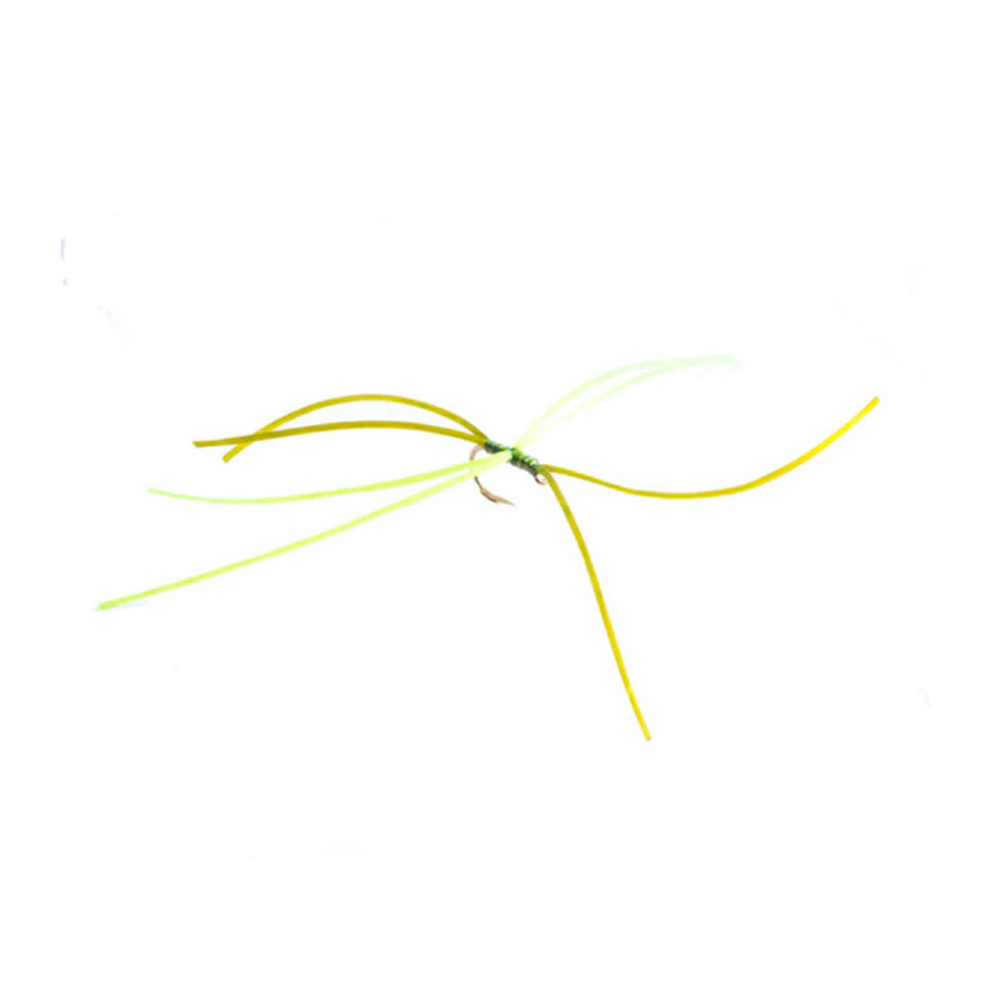 mirage-olive-worm Fario Fly 8 Leg Mirage Olive and Chartreuse Worm Barbless - Fin & Game