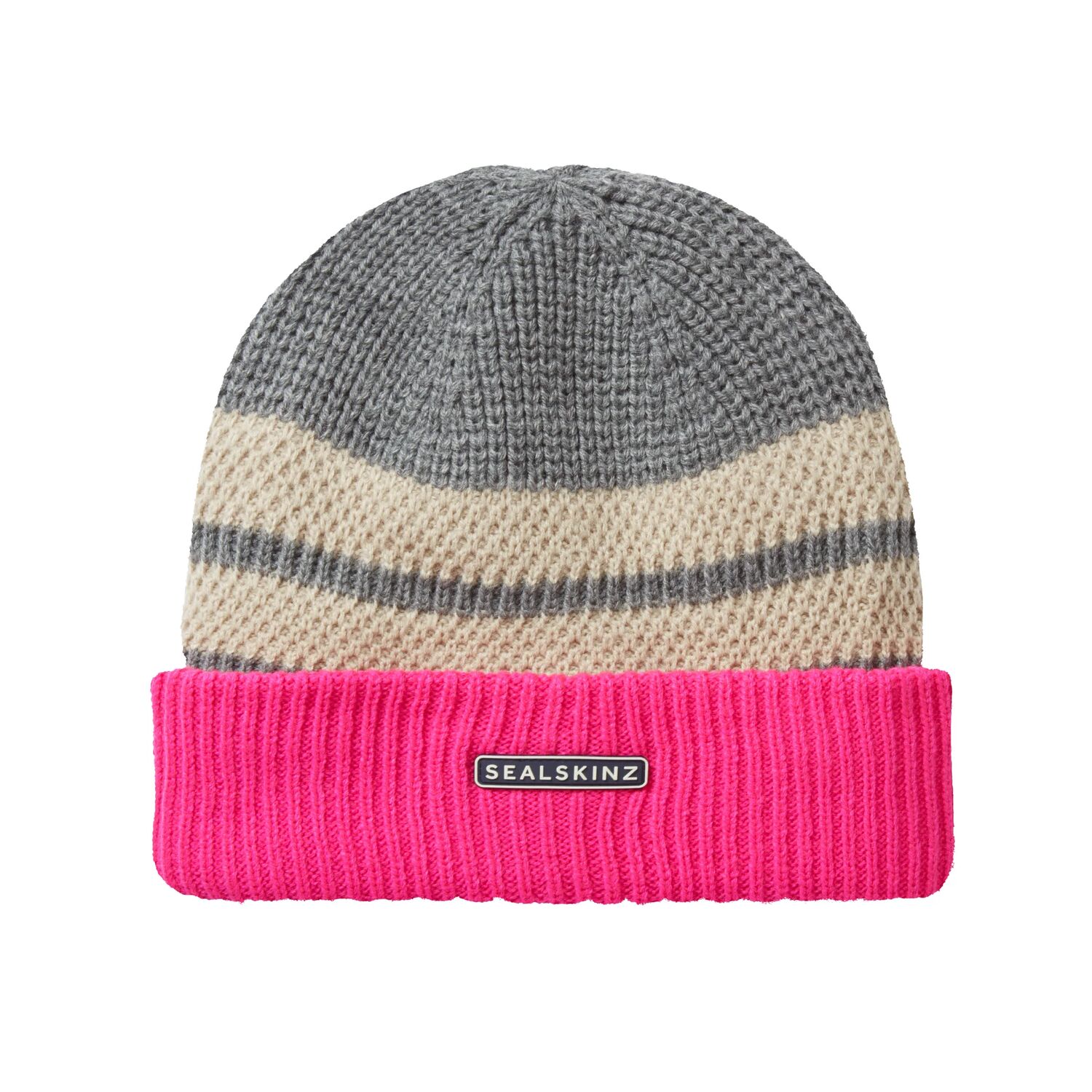 Bittering_Waterproof_Cold_Weather_Textured_Roll_cuff_Beanie_Pink_01 - Medium Sealskinz Bittering Waterproof Cold Weather Textured Roll Cuff Beanie - Fin & Game