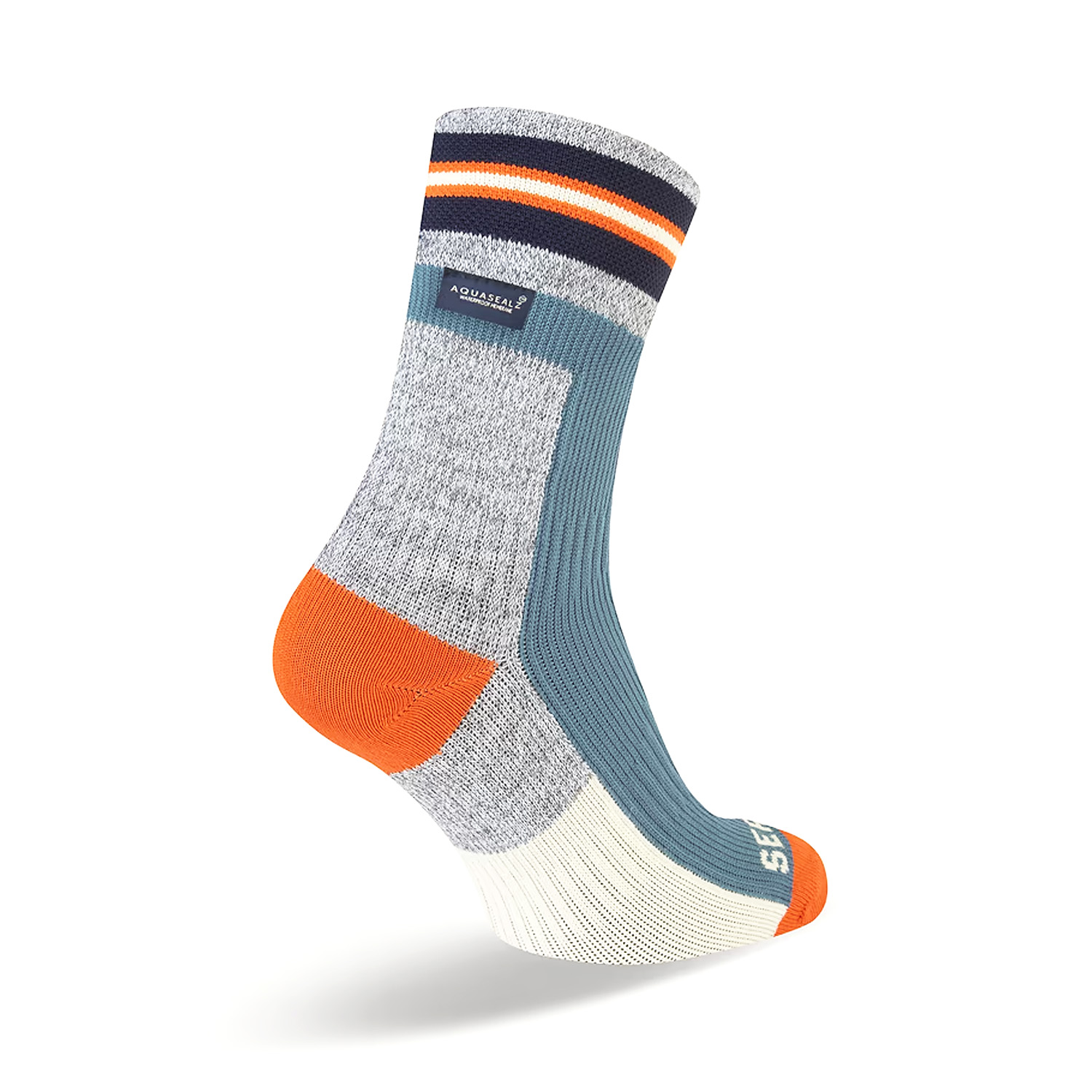 Sealskinz Surlingham Waterproof All Weather Mid Length Stripped Cuff Sock - Fin & Game
