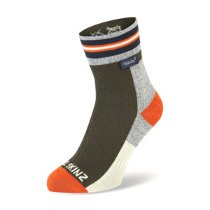 Sealskinz Surlingham Waterproof All Weather Mid Length Stripped Cuff Sock - Fin & Game