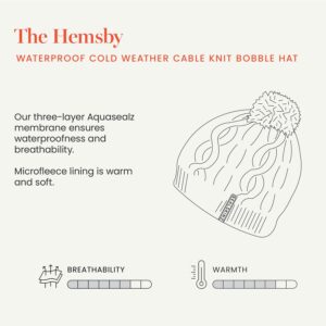 Sealskinz Hemsby Waterproof Cold Weather Cable Knit Bobble Hat – Pink - Fin & Game