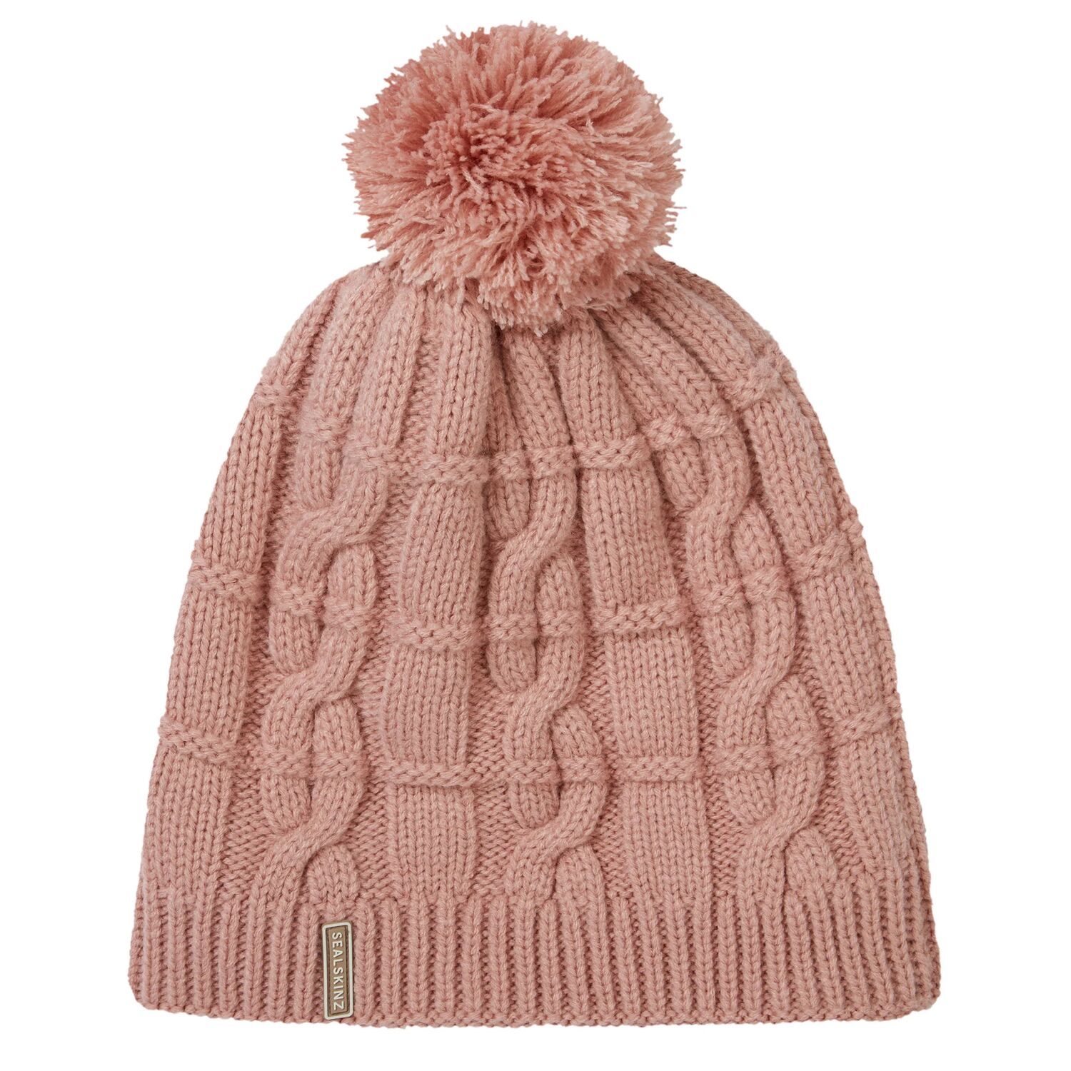 Sealskinz Hemsby Waterproof Cold Weather Cable Knit Bobble Hat – Pink - Fin & Game