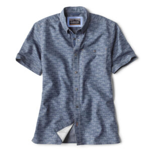 Orvis Men’s Printed Tech Chambray S/S Shirt – Blue Chambray - Fin & Game