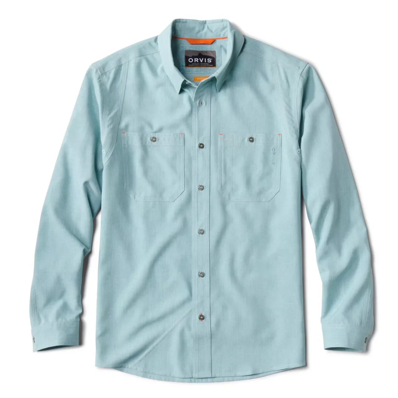 Orvis-mineral-blue Orvis Tech Chambray L/S Work Shirt – Mineral Blue - Fin & Game