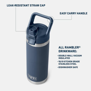 YETI Rambler 18oz Straw Bottle – Navy - Fin & Game