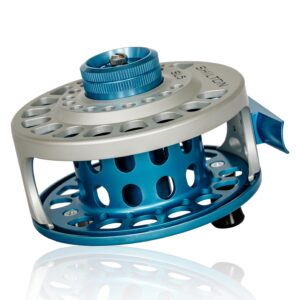 Shilton SL8 Custom Series Fly Reel - Titanium / Turquoise / Red - Image 3