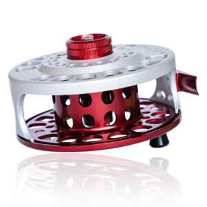 Shilton SL12 Custom Series Fly Reel - Titanium / Red / Red - Image 3