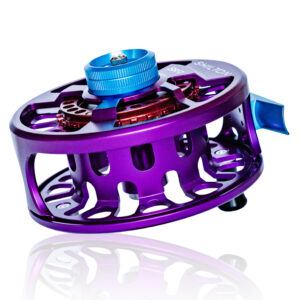 Shilton SR8 Custom Series Fly Reel - Purple / Turquoise / Red - Image 3