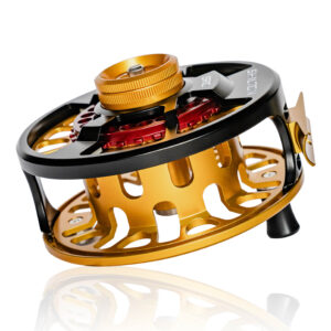 Shilton SR10 Custom Series Fly Reel - Black / Gold / Red - Image 3